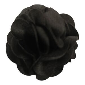 MEN'S LARGE SOLID BLACK  LAYERED LAPEL PIN FLOWER.